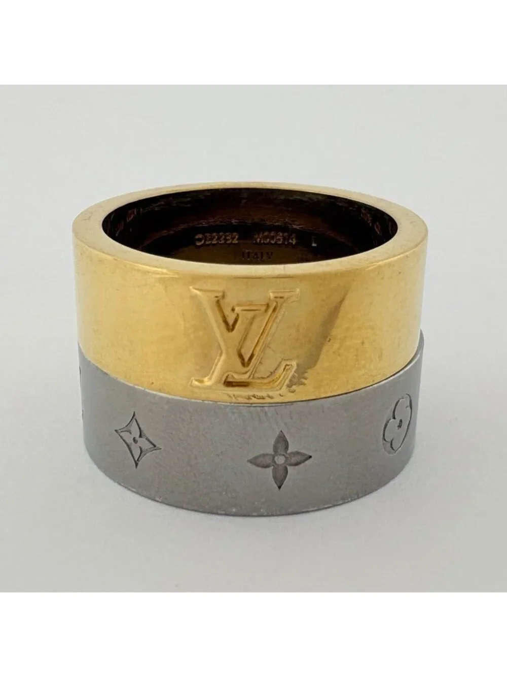 Louis Vuitton Ring LV Instinct Set Metal Gold Dark Silver